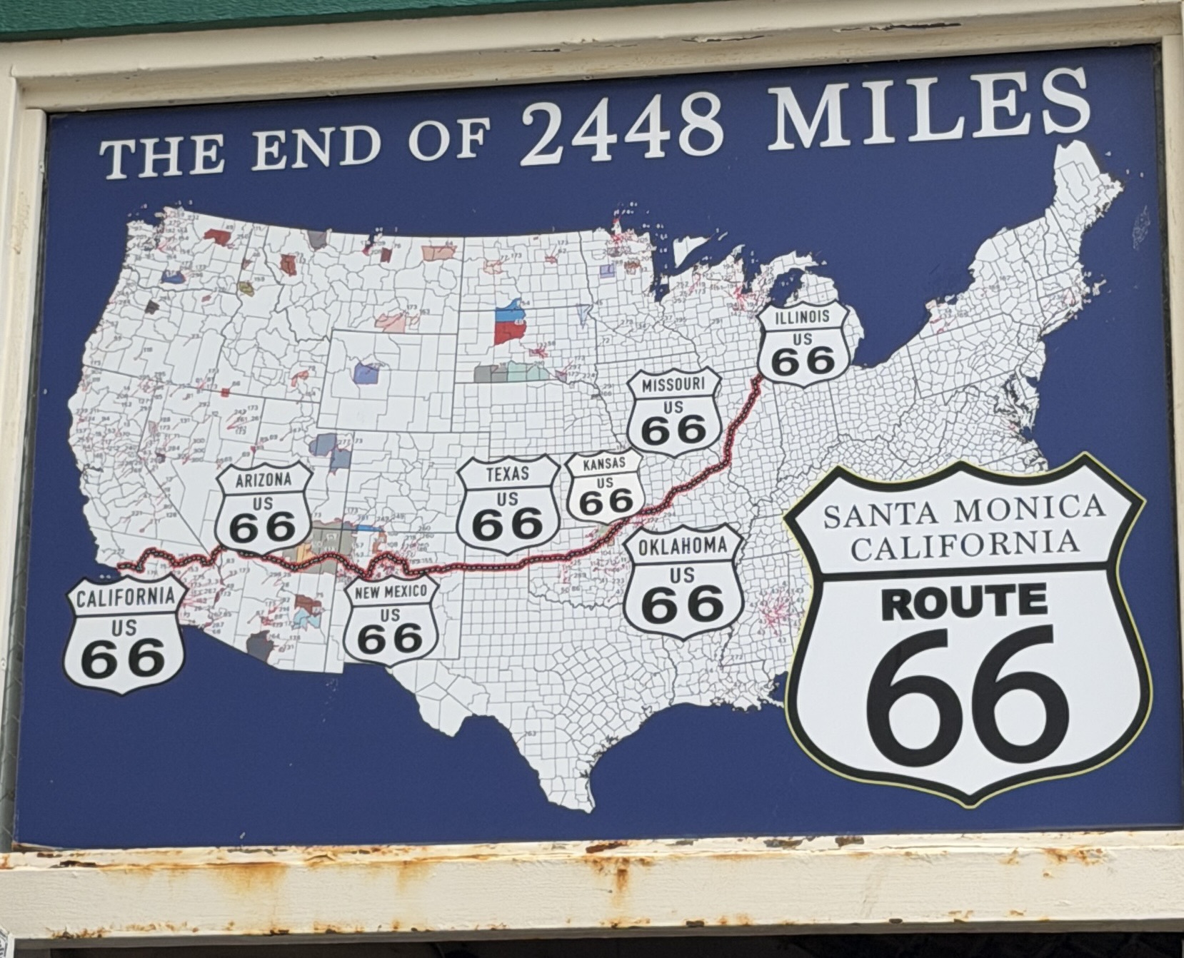 The end of ungefähr circa 1295 miles
